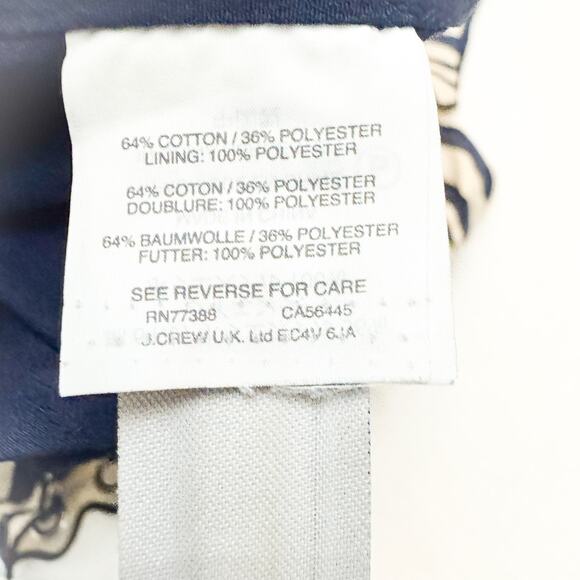 J. Crew Navy Striped Shift Knee Length Dress Eyelet Hem Sleeveless Size 0 EUC - Picture 4 of 6